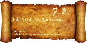 Fábián Marianna névjegykártya